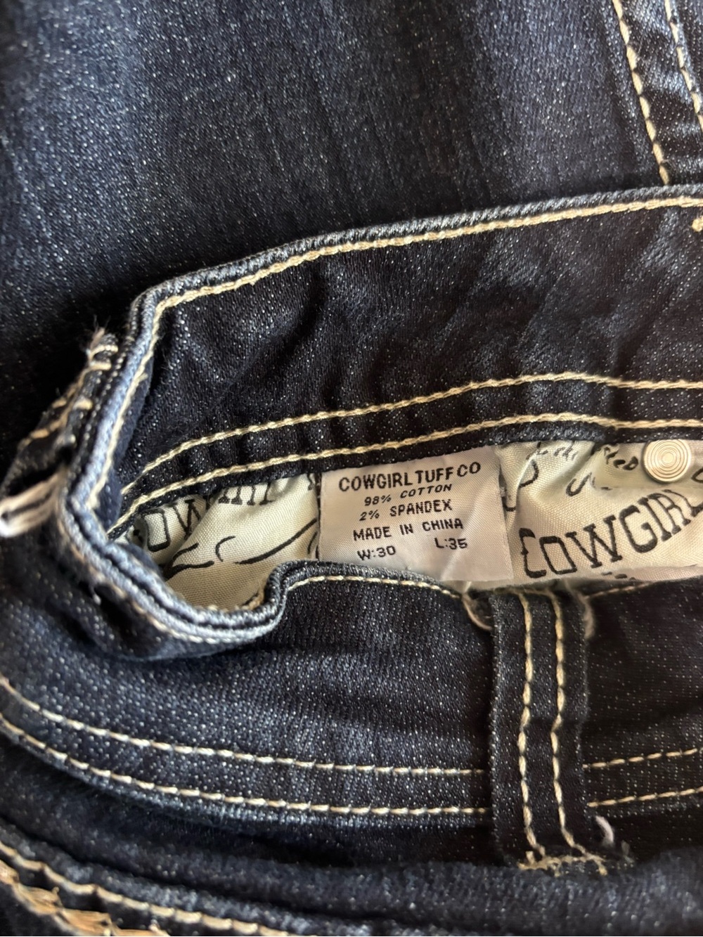Cowgirl Tuff Co Golden Bootcut Jeans Dark Wash Sequin Embroidered 30/10 - Picture 10 of 10